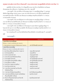 สรุปผลการประเมินวารสารวิชาการไทยรอบที่3 (พ.ศ.2558
