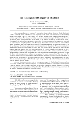 Sex Reassignment Surgery in Thailand