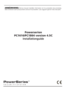 Powerserien PC1616/PC1864 version 4.5C Installationguide