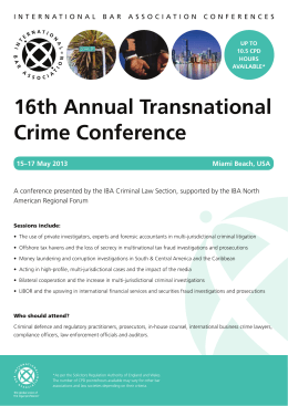16th Annual Transnational Crime Conference