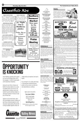 Opportunity - Saskatchewan Weekly Newspapers Association
