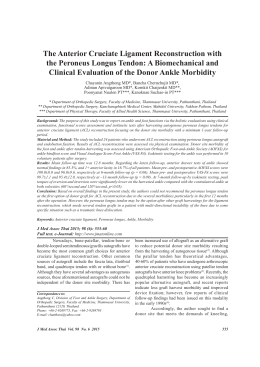 The Anterior Cruciate Ligament Reconstruction with