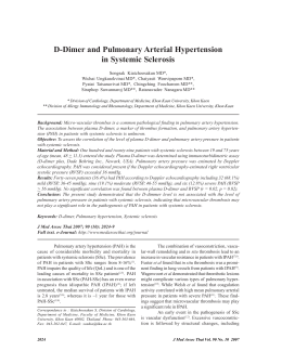 D-Dimer and Pulmonary Arterial Hypertension in