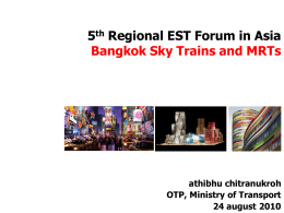 5th Regional EST Forum in Asia Bangkok Sky Trains and