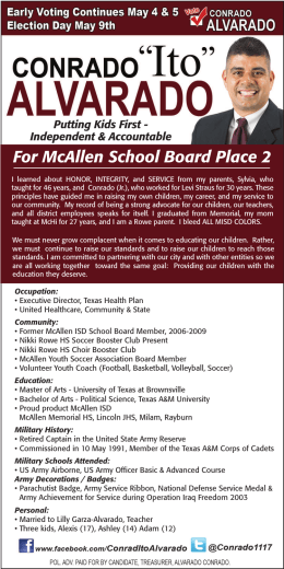 For McAllen School Board Place 2