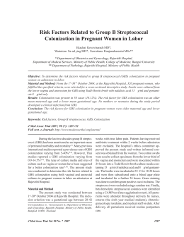 Risk Factors Related to Group B Streptococcal