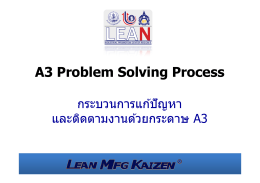 A3 Problem Solving Process