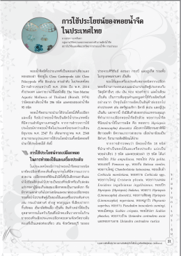 การใช  ประโยชน  ของหอยน้ำจืด ในประเทศไทย
