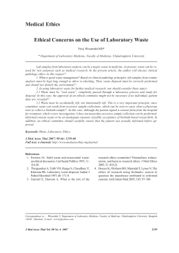 Ethical Concerns on the Use of Laboratory Waste