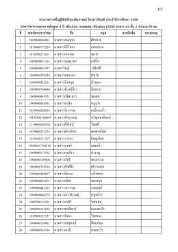 ที เลขบัตรประชาชน ชือ สกุล ลายมือชือ หมายเหตุ 1