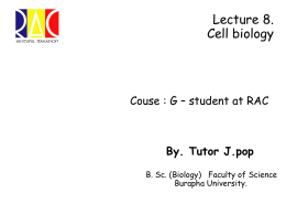 Lecture 8_Cell biology