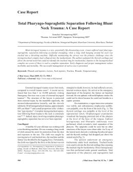Total Pharyngo-Supraglottic Separation Following Blunt