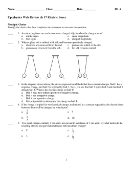 Cp physics Web Review ch 17 Electric Force