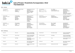 Phrasen: Persönliche Korrespondenz | Brief (Thai-Italienisch)