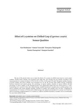 Effect of L-cysteine on Chilled Carp (Cyprinus carpio) Semen Qualities