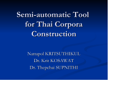 Semi-automatic Semi-automatic Tool for Thai Corrporra