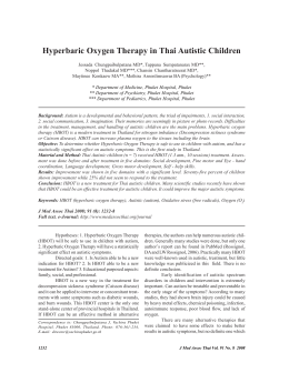 Hyperbaric Oxygen Therapy in Thai Autistic Children