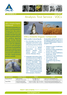 Analysis Test Service : VOCs