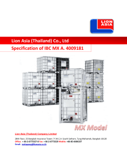 Lion Asia (Thailand) Co., Ltd Specification of IBC MX