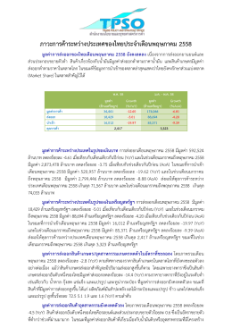 ภาวะการค้าระหว่างประเทศของไทยประจาเดือนพฤษ