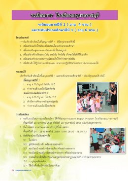 ระเบียบการ โรงเรียนอนุบ าลราชบุร ี - Anuban Ratchaburi English Program