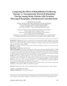Comparing the Effects of Rehabilitation Swallowing Therapy vs