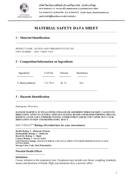 Material Safety Data Sheet - บริษัท ไทย อีเอส เคมีภัณฑ์ (ประเทศไทย