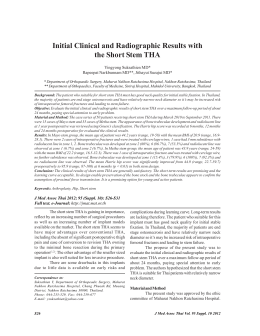 Initial Clinical and Radiographic Results with the Short Stem THA