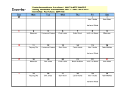 Delivery Calendar 0612 for TUC