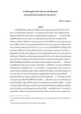 ทางเลือกกลยุทธ์การบริหารจัดการการท่องเที่ย