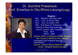 Dr. Suchitra Prasansuk P f E it i Ot P f E it i Ot Rhi L L L L Prof