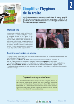 2. simplifier l`hygiène à la traite - Chambres d`Agriculture de Bretagne