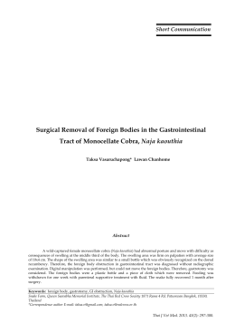 Surgical Removal of Foreign Bodies in the Gastrointestinal Tract of