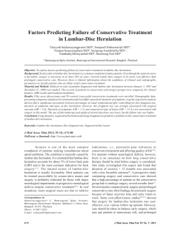 Factors Predicting Failure of Conservative Treatment in Lumbar