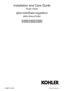 คู่มือการติดตั้งและการดูแลรักษา ฟลัชวาล์วแบบก้านโยก