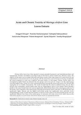 Acute and Chronic Toxicity of Moringa oleifera Linn Leaves Extracts