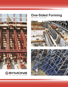 One-Sided Forming Support System - Product Data