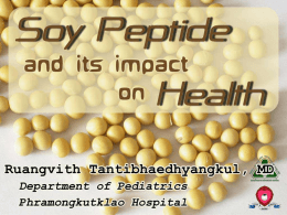 Soy Peptide and its impact on Health : Ruangvith