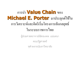1. Value Chain ของ Michael E. Porter ประยุกต์ใช้ในการวิเคราะห์