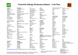 Food-Info Allergy Dictionary Italiano – ภาษาไทย