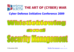 Whistleblowing and Security Management