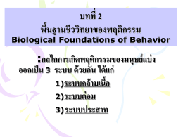 บทที่ 2 พื้นฐานชีววิทยาของพฤติกรรม Biological Foundations of Behavior