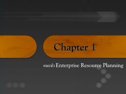 Chapter 1 แนะนำ Enterprise Resource Planning