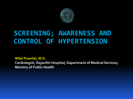 Screening and CONTROL OF hYPERTENSION