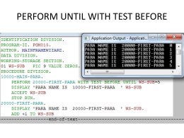 PERFORM UNTIL WITH TEST BEFORE