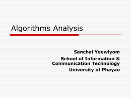 Algorithms Analysis