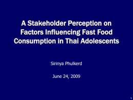 What factors influence food consumption among Thai