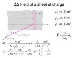 2.5 Field of a sheet of charge