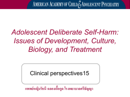 Adolescent Deliberate Self-Harm: Issues of Development, Culture