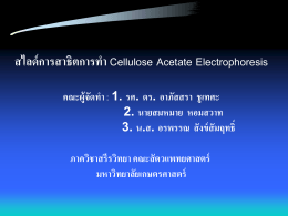 สไลด์การทำ Cellulose ACetate Electrophoresis